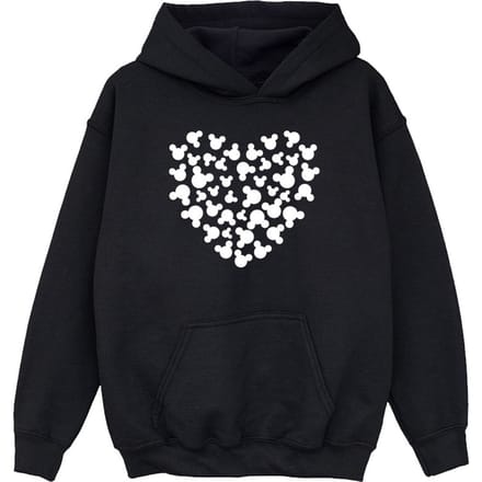 Disney Meisjes Mickey Mouse Hart Silhouet Hoodie (Zwart)