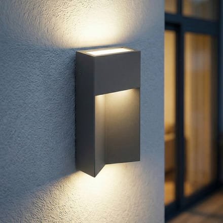 Lucande LED buiten wandlamp Kaholo, matzwart, CCT, IP44