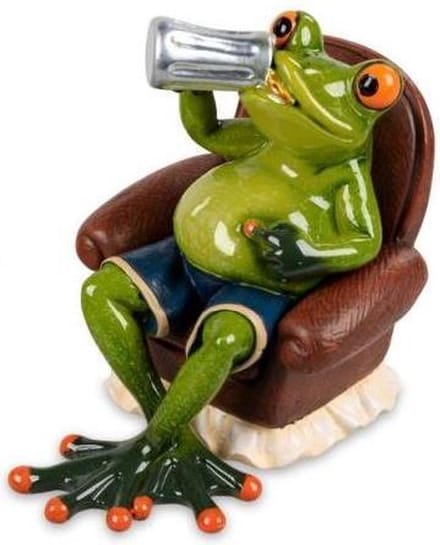 vrije avond - mannen avond - bierdrinken - kikkerbeeldje -  5x11x13cm