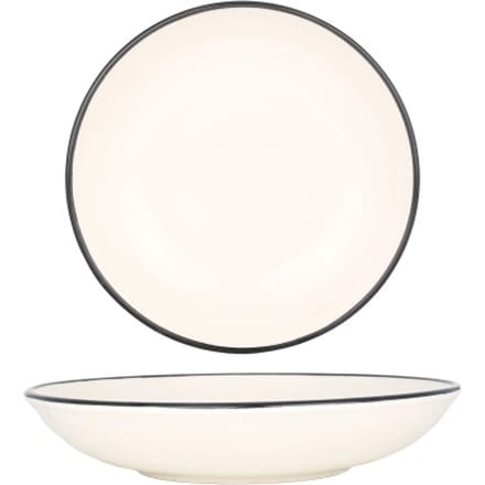 Bonna Diepbord - Linea Black - Porselein - 25 cm (1300cc) - set van 6