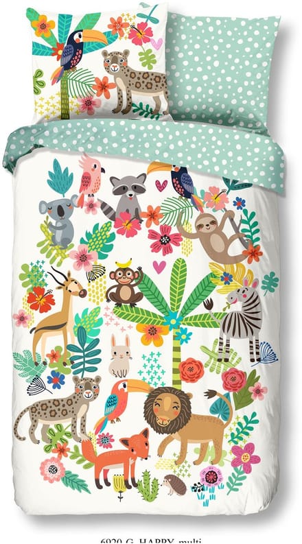 Good Morning Kinderdekbedovertrek "dieren" - Multi - (140x200/220 cm) - Katoen