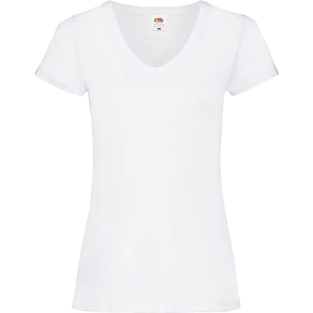 Dames-T-shirt met V-hals Fruit of the Loom Valueweight