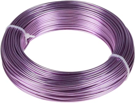 Paarse aluminiumdraad, 2 mm, voor sieraden en decoratie, lavendelkleur