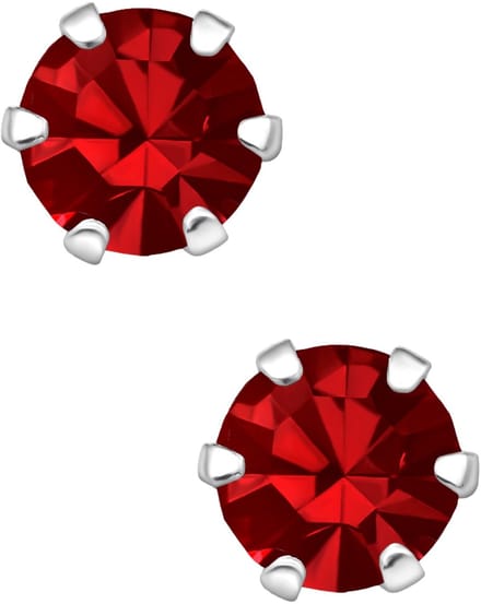 Silberne Runde 5 mm Oorbellen mit Kristallen
