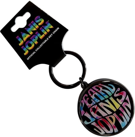 Janis Joplin - Pearl Emblem Colour Sleutelhanger - Zwart/Multicolours