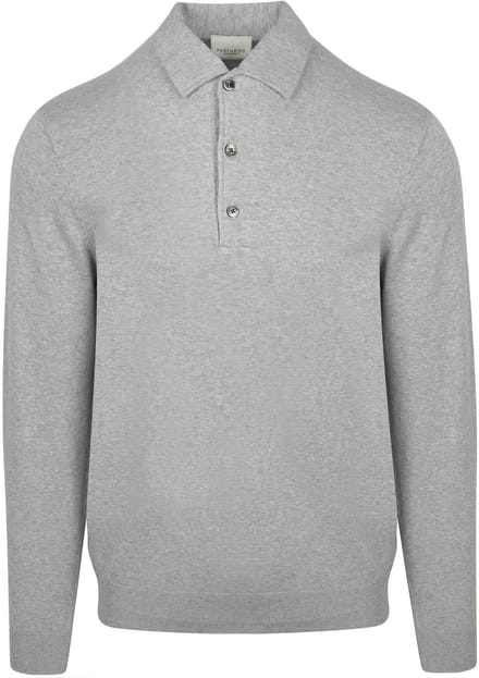 Profuomo Longsleeve Poloshirt Luxury Basic Grijs - Maat M - Heren - Pullovers