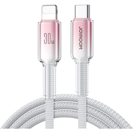 USB-C - Lightning Data- en Oplaadkabel Joyroom S-A42, 30W, 1,2m, Wit