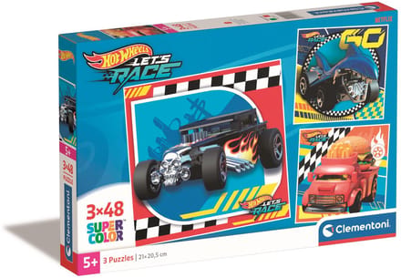 Clementoni - Puzzel - 3x48 Stukjes - Hot Wheels - Puzzel Voor Kinderen