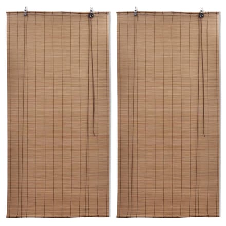 vidaXL - Rolgordijnen - 2 - st - 80x160 - cm - bamboe - bruin