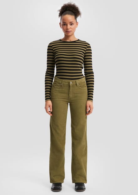 Q/S designed by - Dames broek - Maat 42/L30 - Vrouwen - Khaki - zak voering