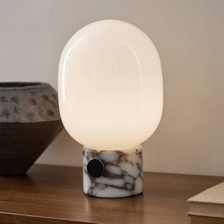 Audo Copenhagen Audo tafellamp JWDA, 32 cm, wit, marmer, glas
