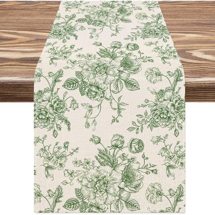 Chemin de table Chinoiserie Fleur Bleue Écharpe de Commode Décor Réutilisable Chemin de Table de Cuisine Salle à Manger Décorations de Fête de Fête 150x33cm