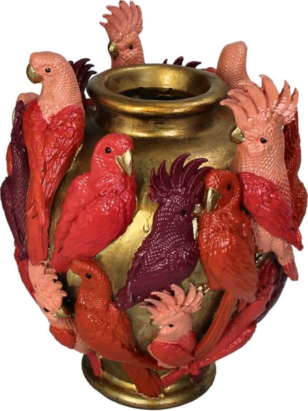 Vase Birds Polyresin Multi 24.5x24.5x30cm