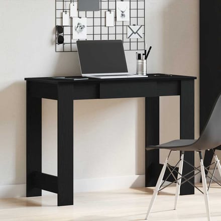 vidaXL - Bureau - 100x45x75 - cm - bewerkt - hout - zwart