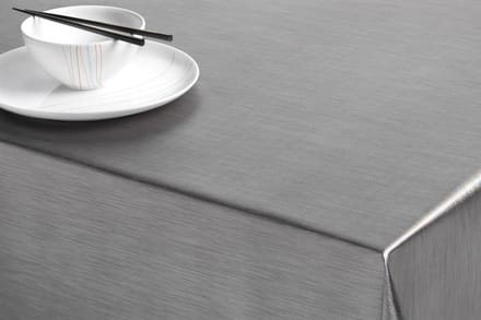 Bellatio Design Tafelkleed - grijs - metallic look - 140 x 250 cm