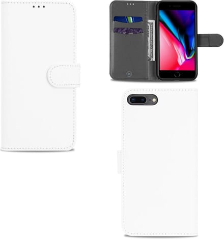Apple iPhone 7 Plus | 8 Plus Hoesje Wit met Opbergvakjes