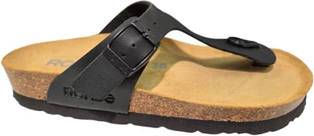 Rohde 5628 90 Teenslippers Zwart Leer Dames - Zwart - 42
