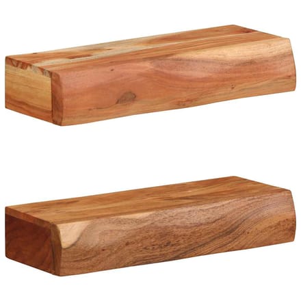 vidaXL - Wandschappen - 2 - st - 40x17x8 - cm - massief - acaciahout