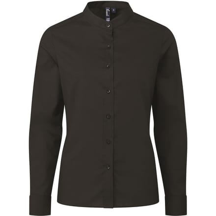 Premier Dames/Dames Grootvader Shirt (Zwart)