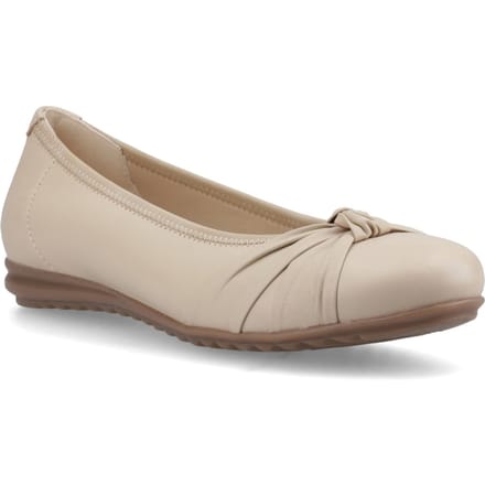 Hush Puppies Lilith Lederen Dames Crème Standaard Ballerina's