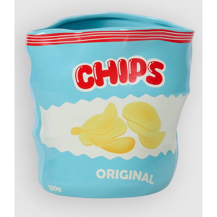 bitten Chips Keramische decoratievaas blauw
