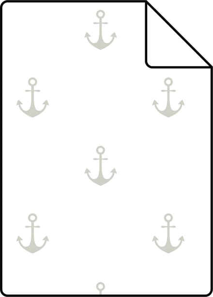 Proefstaal ESTAhome behang ankers wit en zilver - 26.5 x 21 cm - 138964-S