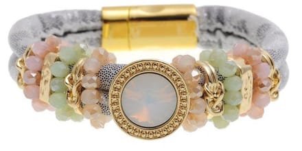 Behave - Armband metallic koord - Pastel kralen damesstijl - Everyday chic