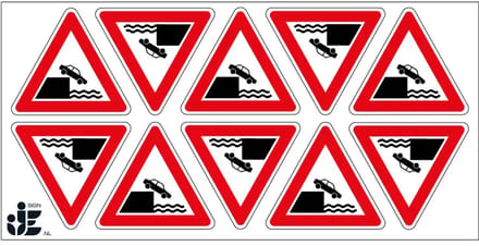 Onbeschermde kade sticker - J26 | 5 cm - 10 stuks per vel