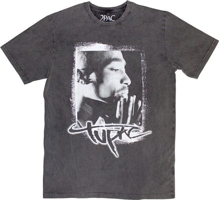 Tupac - Spray Photo Heren T-shirt - S - Grijs