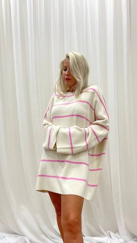 Oversized trui/sirmaza/rose strepen