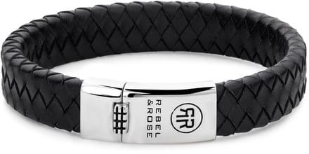 Rebel & Rose Braided Flat 925 Black RR-L0141-S-19 cm