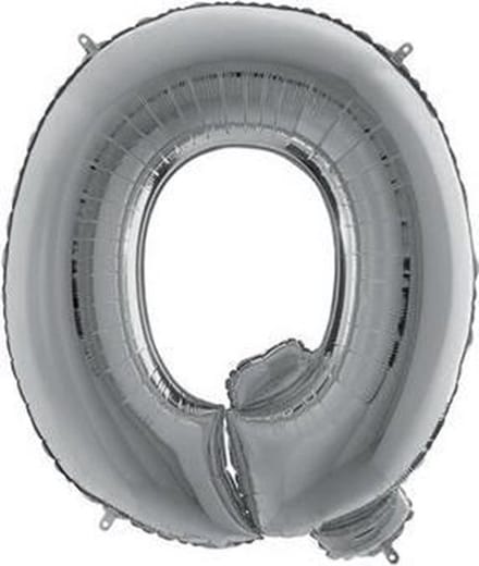 Folieballon letter Q zilver (100cm)