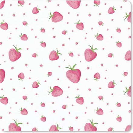 Muismat 20x20 cm - Mousepad Aardbei - Waterverf - Sjablonen - Muismatten