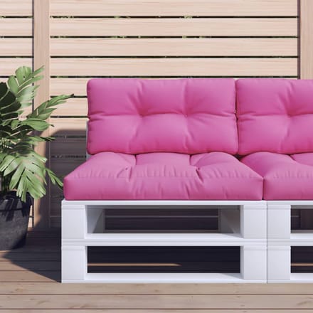 vidaXL - Palletkussens - 2 - st - stof - roze