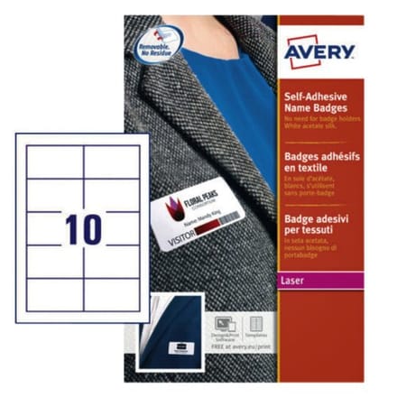 Naambadge etiket avery l4787-20 80x50mm blauw Kader 200 etiketten