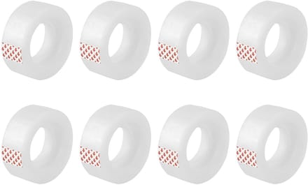Transparant Kantoortape - 8 Stuks - 19 mm x 33 m - Sterke Hechting