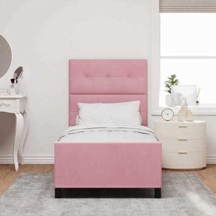 vidaXL - Boxspring - bed - met - hoofdeinde - Roze - 100 - x - 200 - cm - Fluweel
