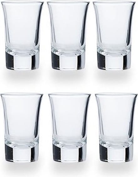 Cosy&Trendy 6x Shotglazen/borrelglaasjes - 35 ml - 4,4 x 6,5 cm - Glas