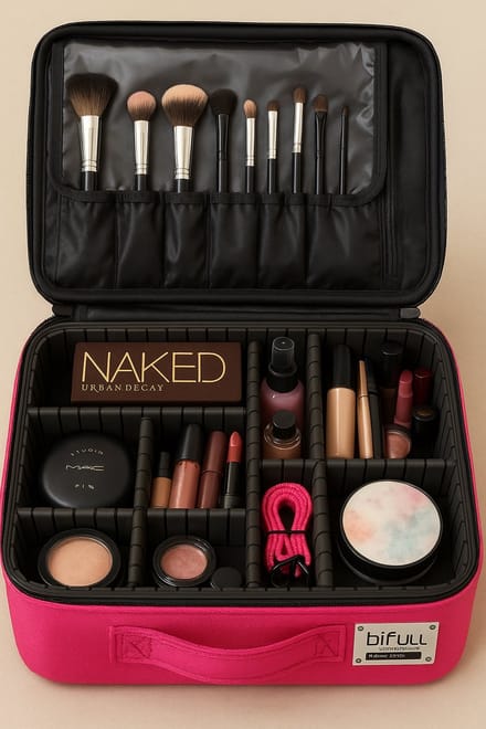 BIFULL Roze Makeup Tool Bag M – Make-up Tas - Organizer Tas - Toilet Tas - Beautycase - Dames