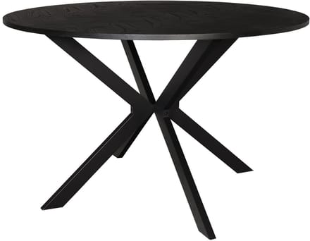 Eettafel rond visgraat Ozzy zwart 120cm ronde tafel MDF eetkamertafel
