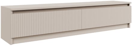 Selsey Sandia – TV-meubel met 2 deuren en geribbelde front, cashmeregrijs, 139 cm