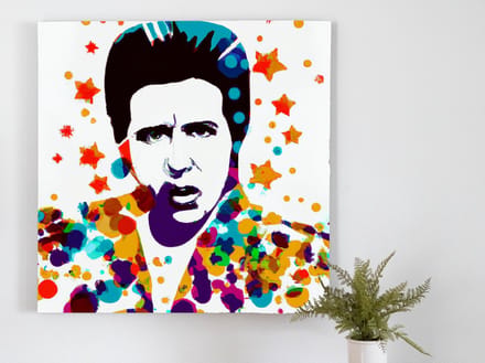 Exploding rainbow elvis | Exploding Rainbow Elvis | Kunst - 30x30 centimeter op Dibond | Foto op Dibond