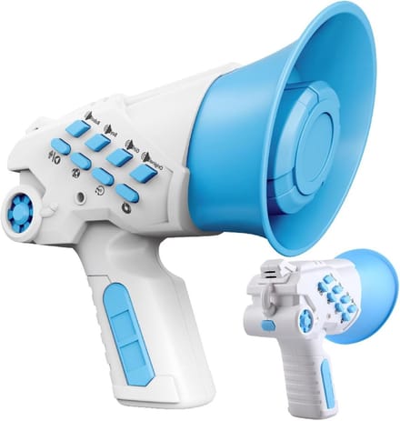 Stemwisselaar Speelgoed - Megafoon Versterker - Creatief Spelen - Meerdere Geluidseffecten - 23.5 cm Lengte - Blauw