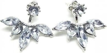 Statement oorbellen zilver kleur met kristal