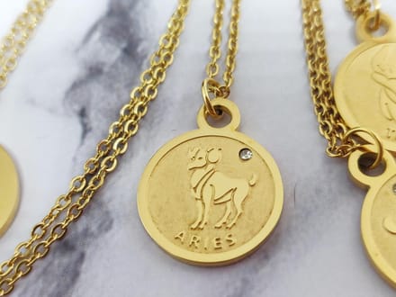 Mei's - Muse Zodiac Ram - ketting dames - RVS goud - 45 t/m 50 cm