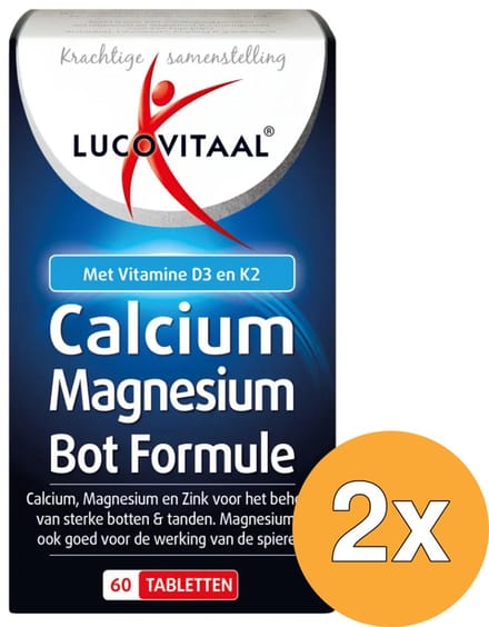 2x Lucovitaal Calcium Magnesium Bot Formule (60 tabletten)