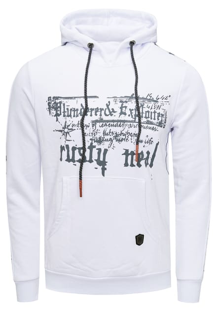 Sweatshirt met capuchon en print aan de voorkant
