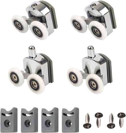 4 Stuks Verstelbare Douchedeur Rollers voor Glazen Douchecabines (25mm)