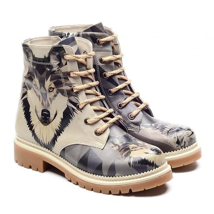 Goby Wolf Spirit Dameslaarzen – Handgemaakt – Vegan Leer – Maat 36