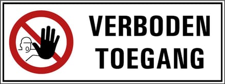 Toegang verboden voor onbevoegden bord met tekst 200 x 75 mm